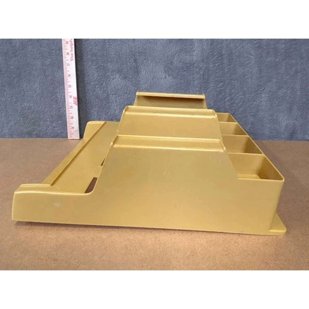 Vintage‎ Rubbermaid Wall Mount Organizer 4 Slot Mail File Kitchen Wrap Rack Tan